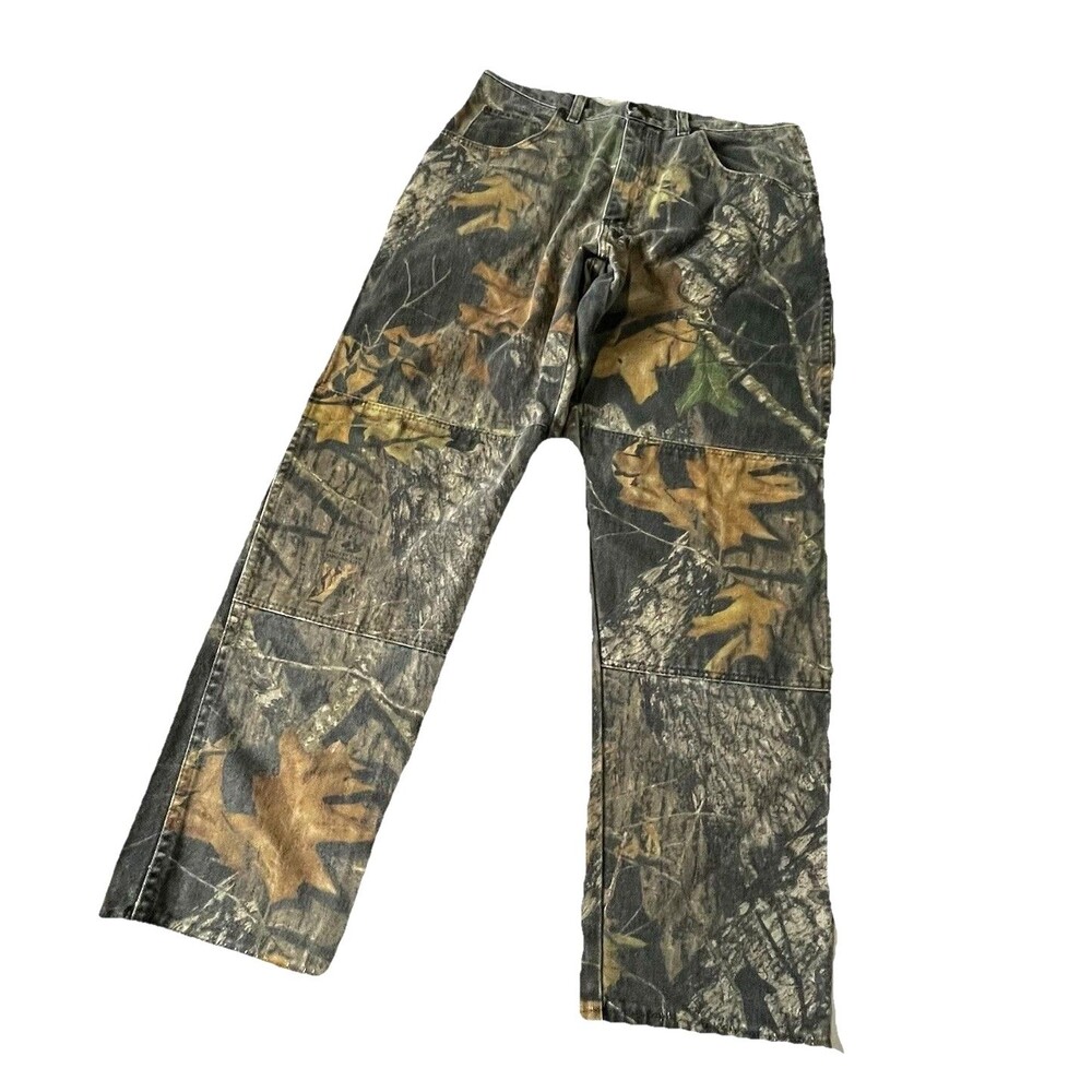 Wrangler Mens Camo Real Tree Double Knee Hunting Fishing Jeans 33 x 29 -2 Pairs